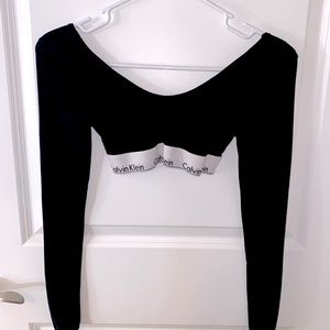 CALVIN KLEIN LONG SLEEVE CROP TOP